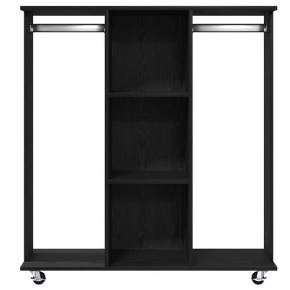 vidaXL Wardrobe with Shelf Black oak 102 x 38 x 110 cm Engineered wood