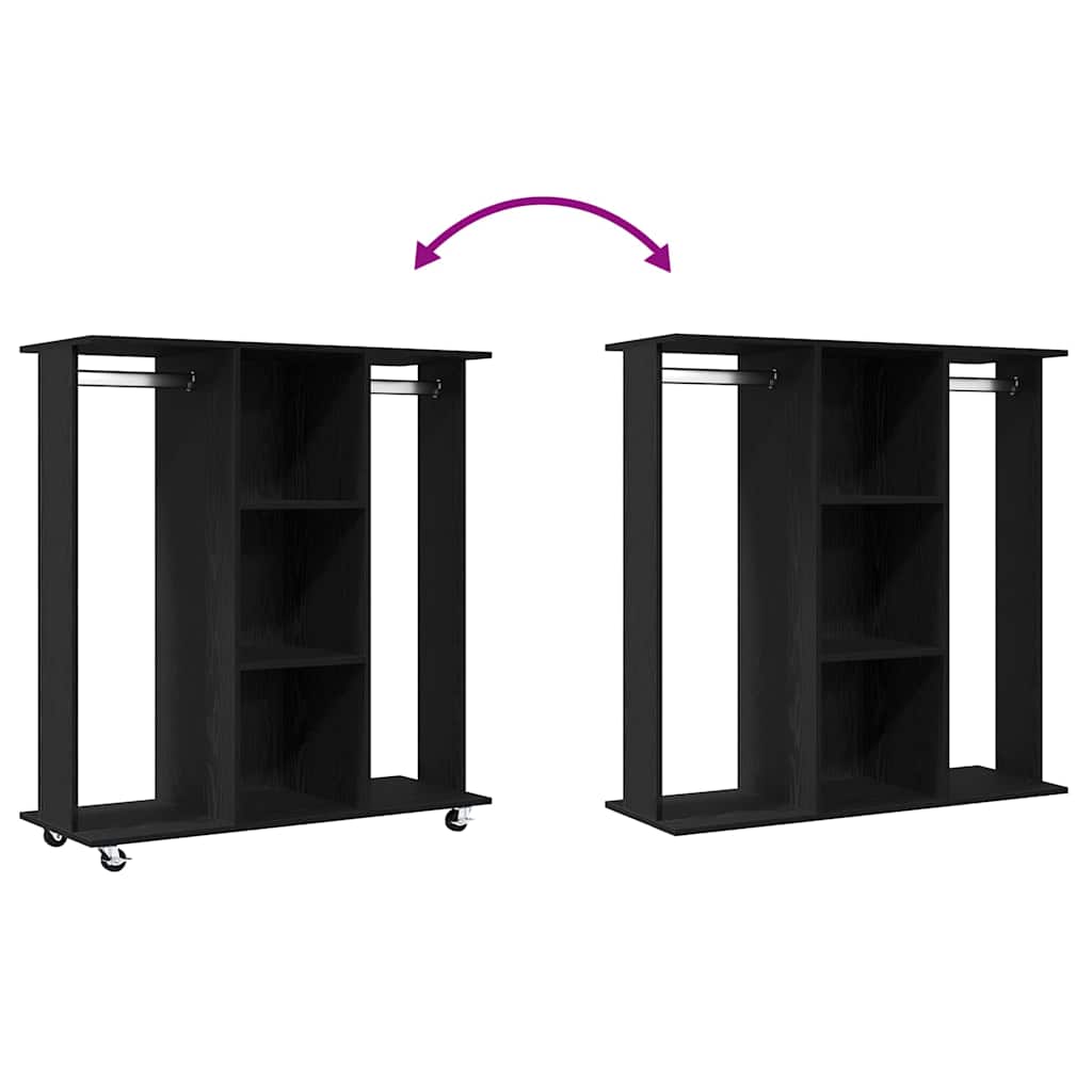 vidaXL Wardrobe with Shelf Black oak 102 x 38 x 110 cm Engineered wood