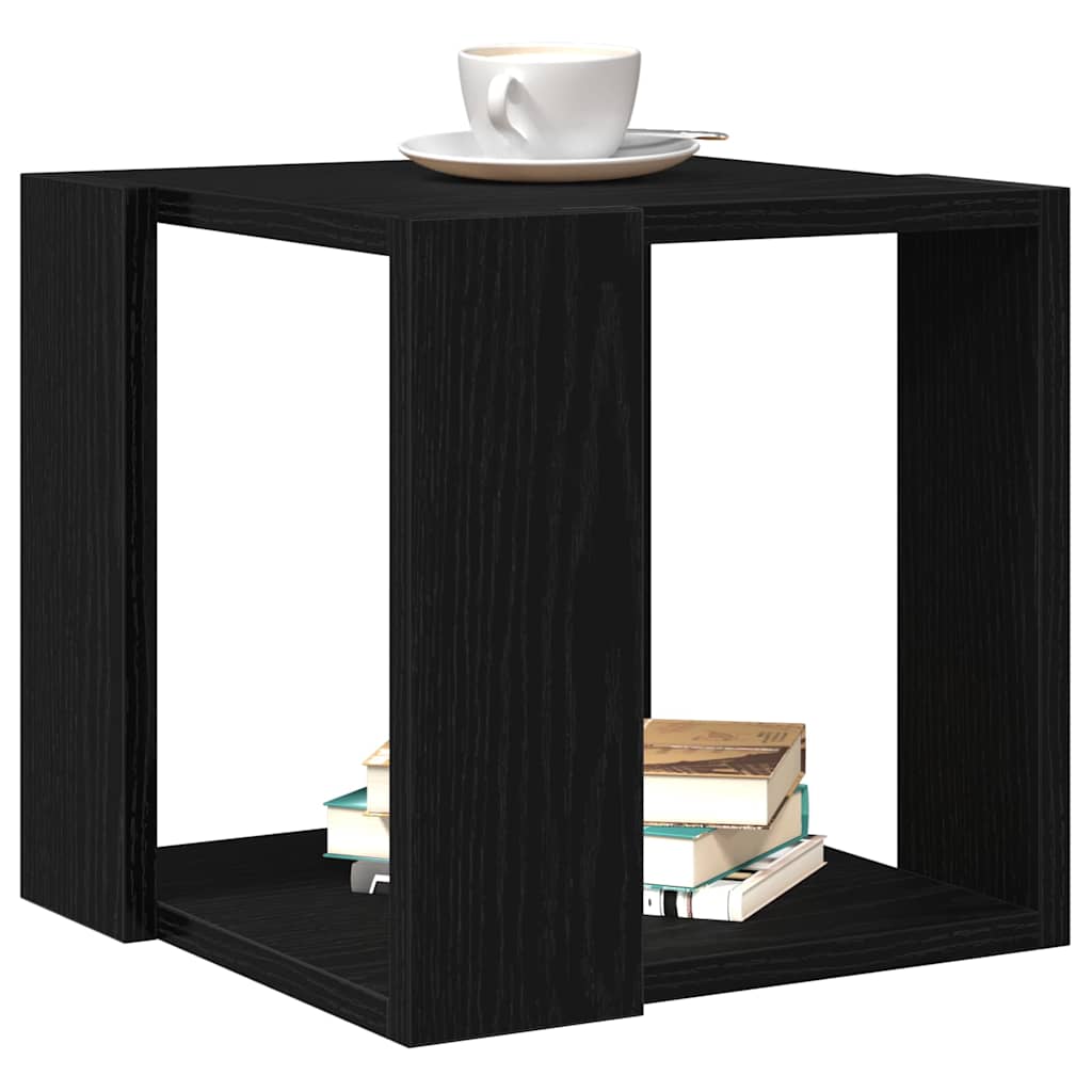 vidaXL Coffee Table Black Oak 32 x 32 x 30 cm Engineered Wood