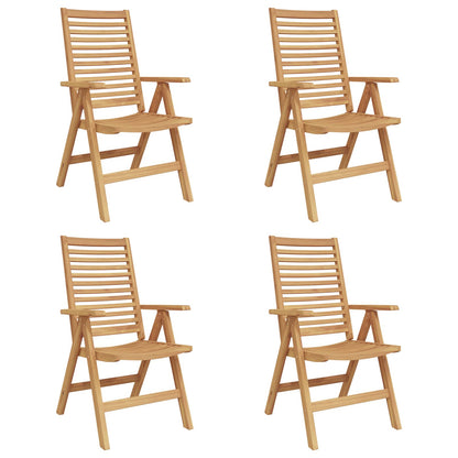 vidaXL Chair Folding 4 pcs Brown 64.5 x 52 x 108 cm Solid Teak Wood