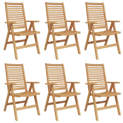 vidaXL Chair Folding 6 pcs Brown 64.5 x 52 x 108 cm Solid Teak Wood