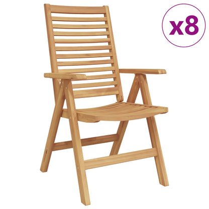 vidaXL Chair Folding 8 pcs Brown 64.5 x 52 x 108 cm Solid Teak Wood