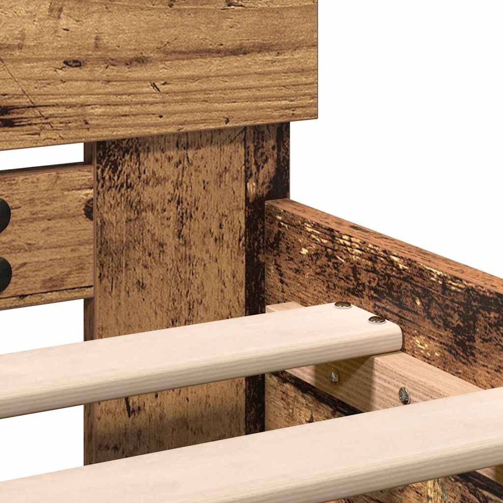 vidaXL Bed Frame Old Wood 203 x 104 x 70 cm Engineered Wood