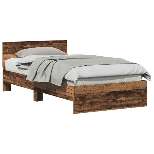 vidaXL Bed Frame Old Wood 203 x 104 x 70 cm Engineered Wood