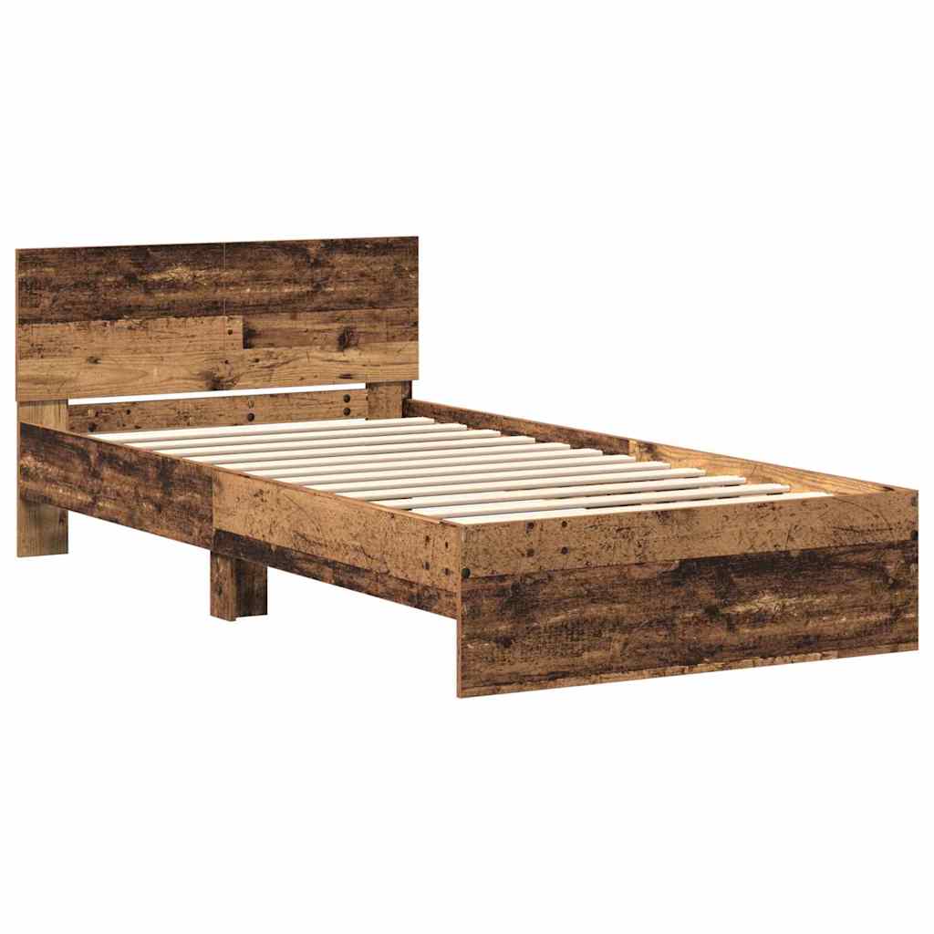 vidaXL Bed Frame Old Wood 203 x 104 x 70 cm Engineered Wood