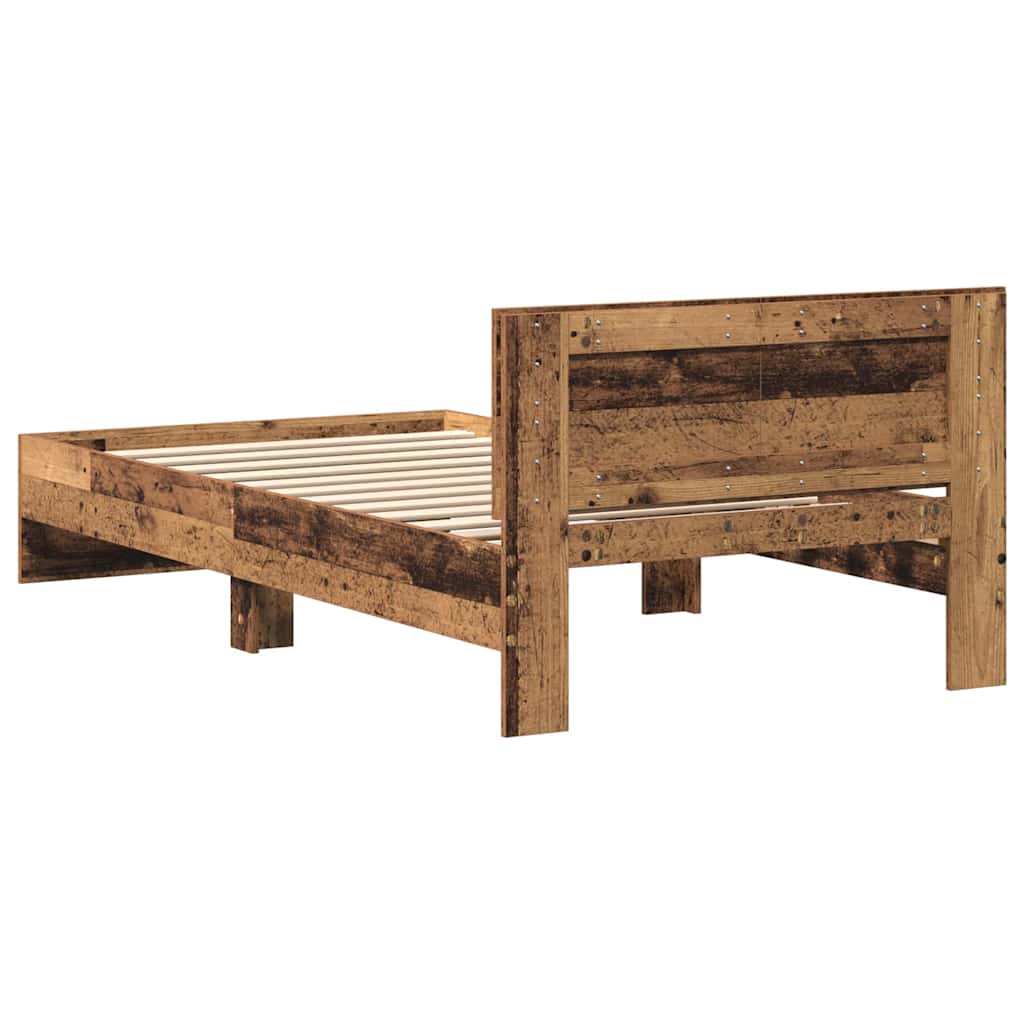 vidaXL Bed Frame Old Wood 203 x 104 x 70 cm Engineered Wood