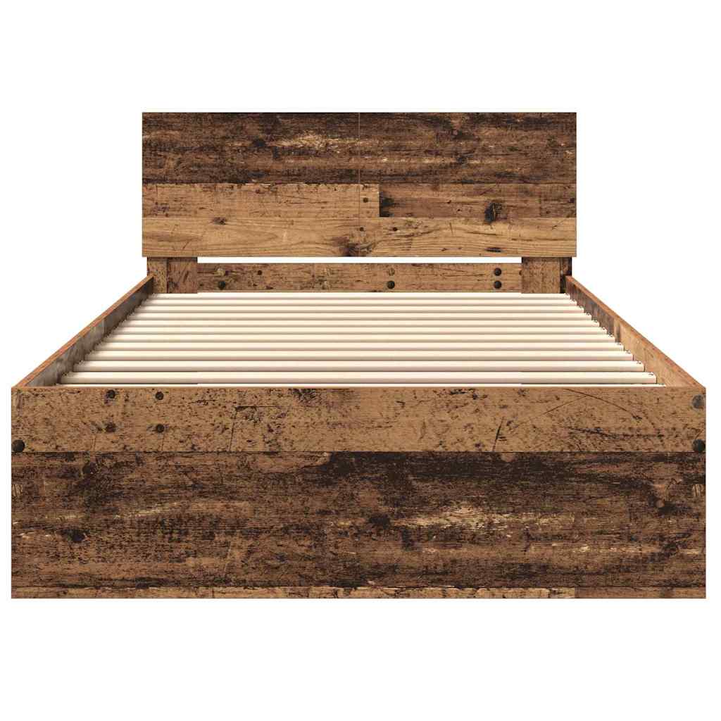 vidaXL Bed Frame Old Wood 203 x 104 x 70 cm Engineered Wood