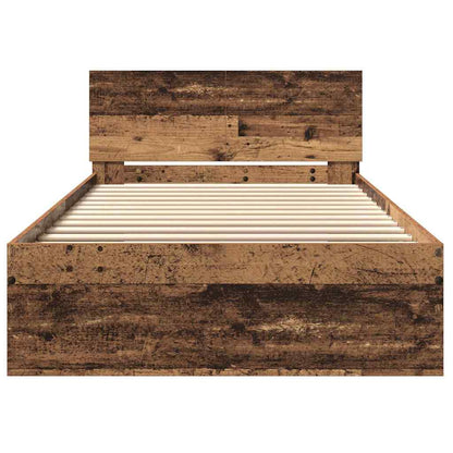 vidaXL Bed Frame Old Wood 203 x 104 x 70 cm Engineered Wood