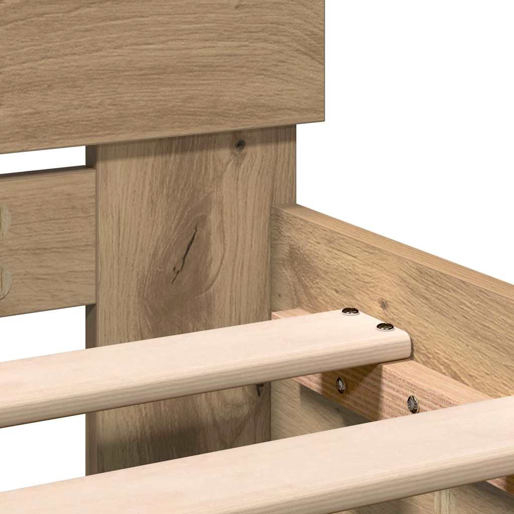 vidaXL Bed Frame Artisan Oak 203 x 104 x 70 cm Engineered Wood