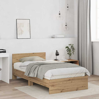 vidaXL Bed Frame Artisan Oak 203 x 104 x 70 cm Engineered Wood