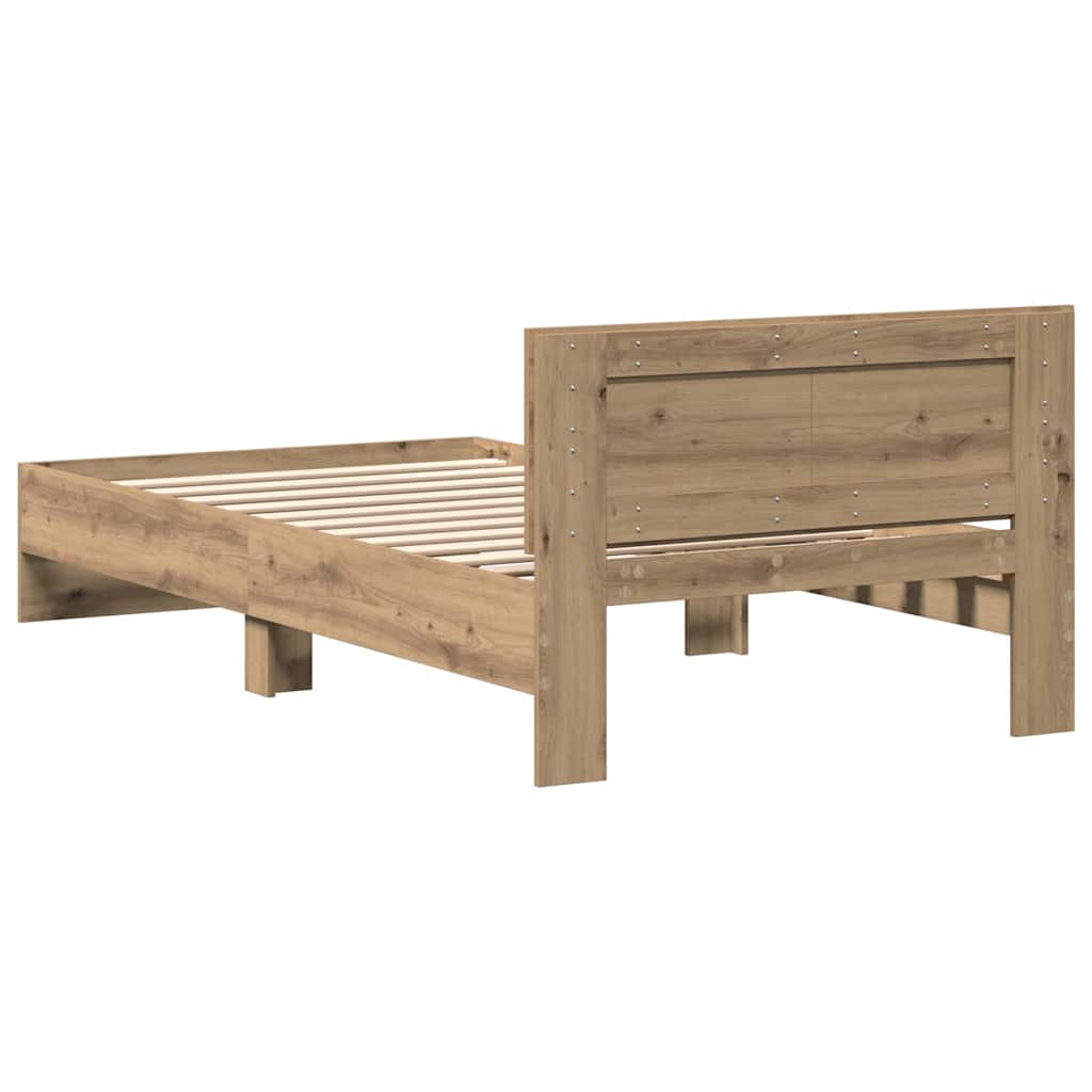 vidaXL Bed Frame with Headboard Artisan Oak 100 x 200 cm