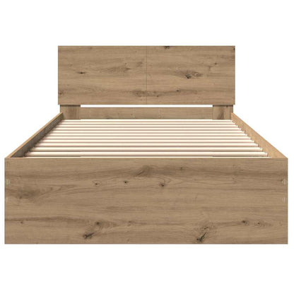 vidaXL Bed Frame with Headboard Artisan Oak 100 x 200 cm