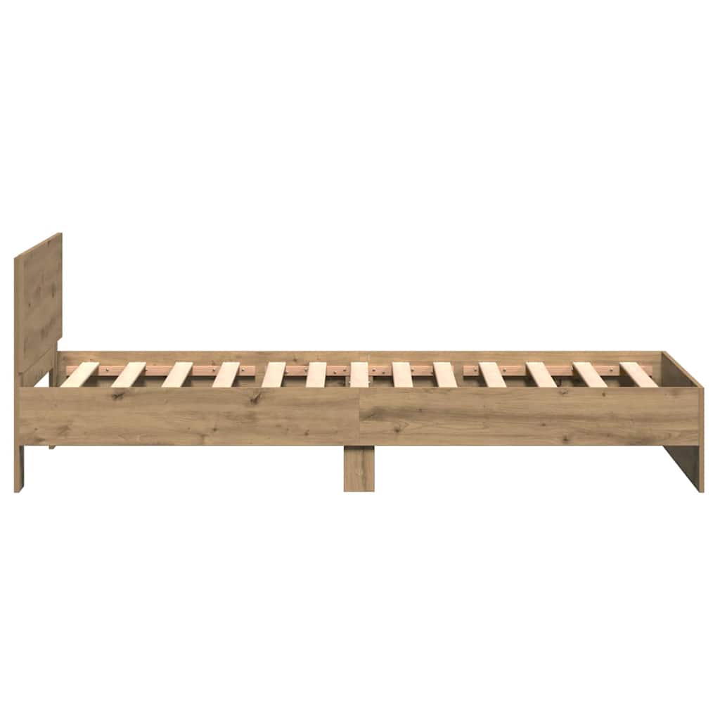 vidaXL Bed Frame with Headboard Artisan Oak 100 x 200 cm
