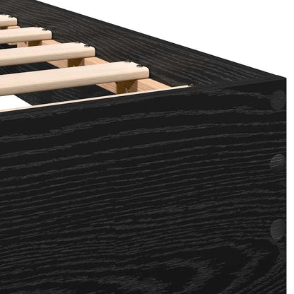 vidaXL Bed Frame Black Oak 203 x 104 x 70 cm Engineered Wood