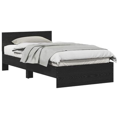vidaXL Bed Frame Black Oak 203 x 104 x 70 cm Engineered Wood