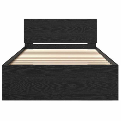 vidaXL Bed Frame Black Oak 203 x 104 x 70 cm Engineered Wood