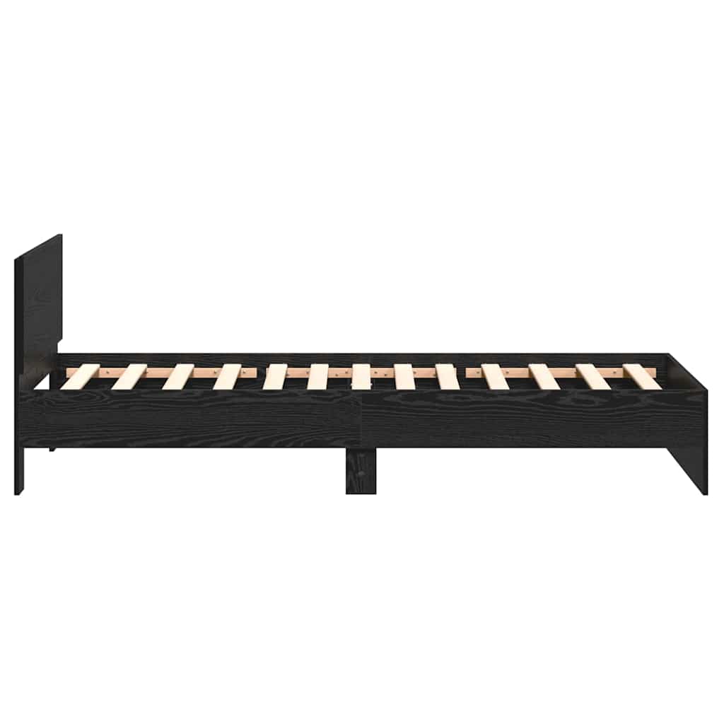 vidaXL Bed Frame Black Oak 203 x 104 x 70 cm Engineered Wood