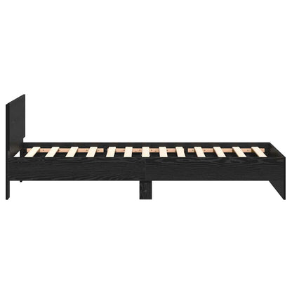 vidaXL Bed Frame Black Oak 203 x 104 x 70 cm Engineered Wood