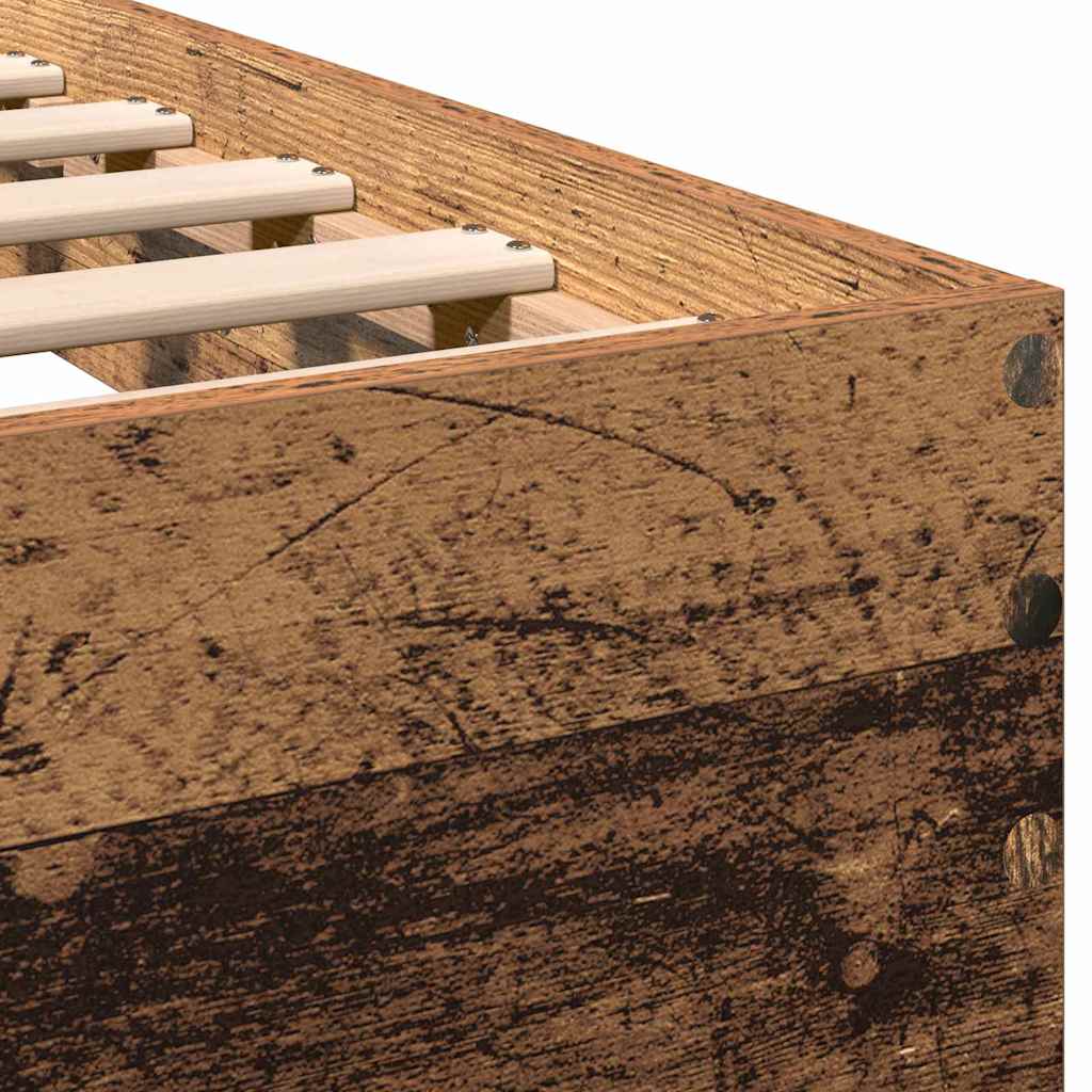 vidaXL Bed Frame Old Wood 193 x 125 x 70 cm Engineered Wood