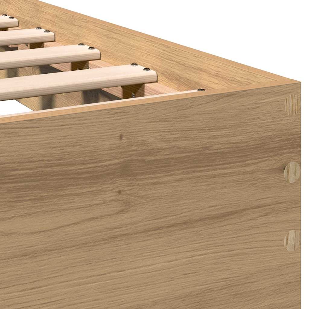 vidaXL Bed Frame Artisan Oak 193 x 125 x 70 cm Engineered Wood