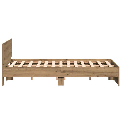 vidaXL Bed Frame Artisan Oak 193 x 125 x 70 cm Engineered Wood