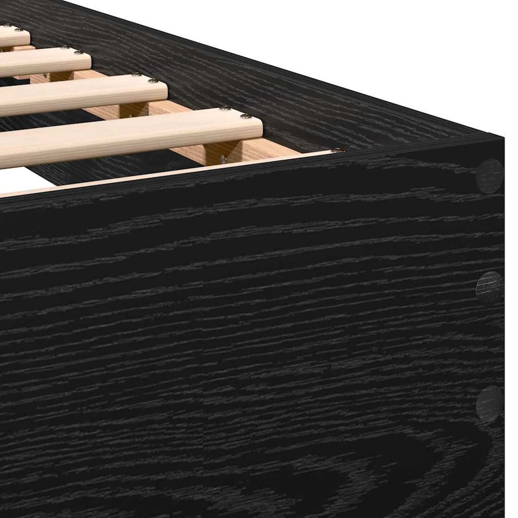 vidaXL Bed Frame Black Oak 193 x 125 x 70 cm Engineered Wood