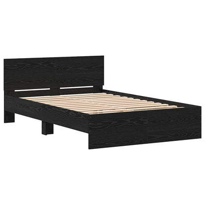 vidaXL Bed Frame Black Oak 193 x 125 x 70 cm Engineered Wood