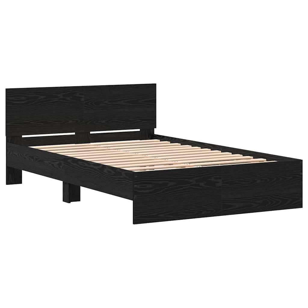vidaXL Bed Frame Black Oak 193 x 125 x 70 cm Engineered Wood