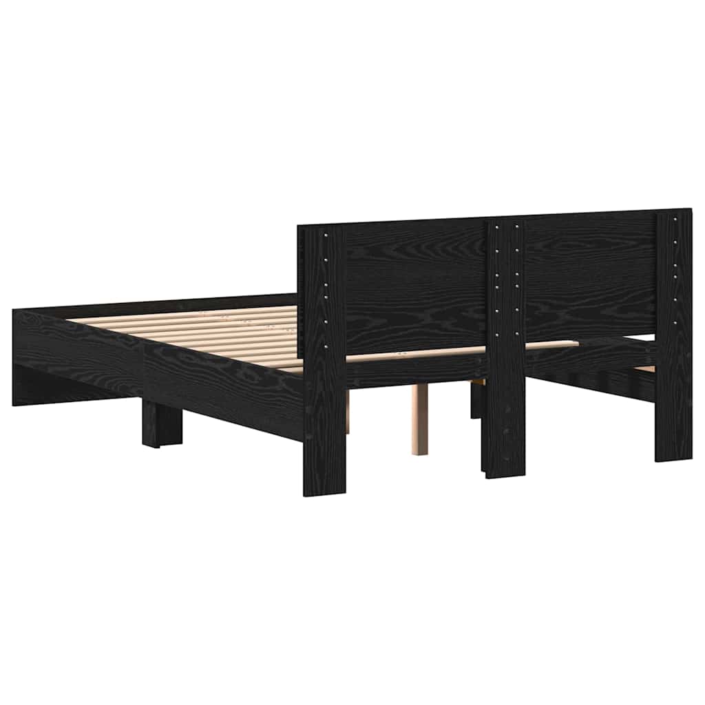 vidaXL Bed Frame Black Oak 193 x 125 x 70 cm Engineered Wood