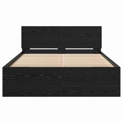 vidaXL Bed Frame Black Oak 193 x 125 x 70 cm Engineered Wood