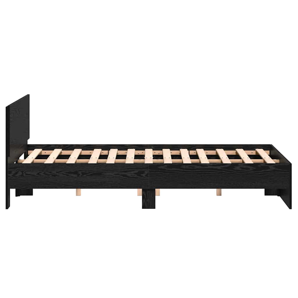 vidaXL Bed Frame Black Oak 193 x 125 x 70 cm Engineered Wood