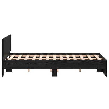 vidaXL Bed Frame Black Oak 193 x 125 x 70 cm Engineered Wood