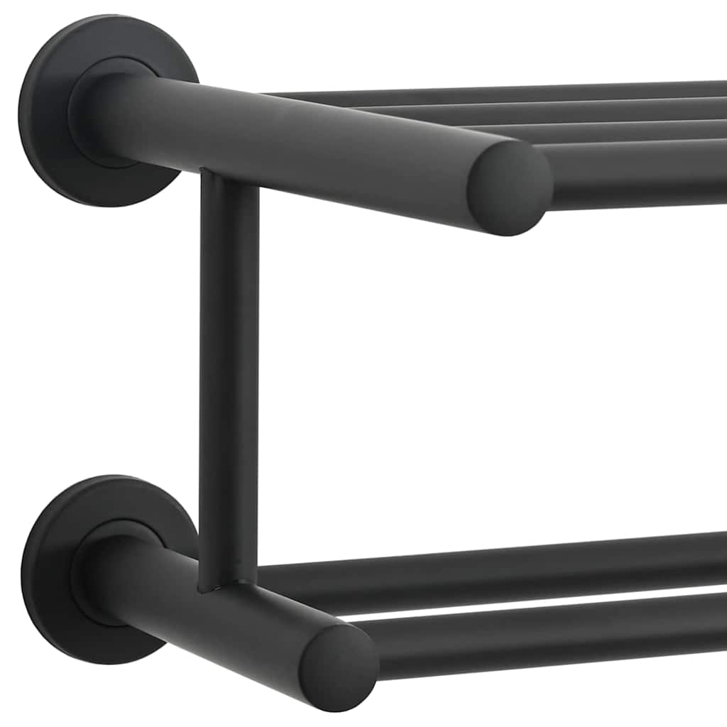 vidaXL Towel Rack Black 61 x 23 x 17 cm Stainless steel