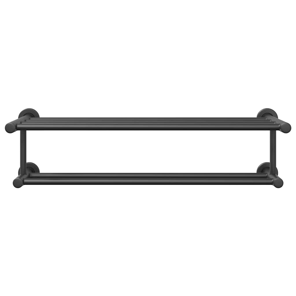 vidaXL Towel Rack Black 61 x 23 x 17 cm Stainless steel