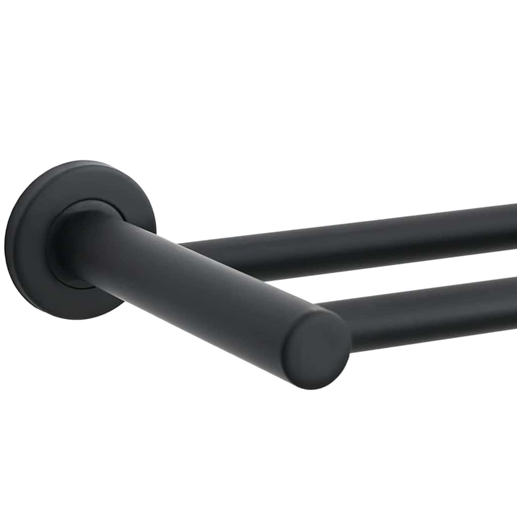 vidaXL Towel Rack Black 61 x 14.5 x 5 cm Stainless steel