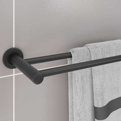 vidaXL Towel Rack Black 61 x 14.5 x 5 cm Stainless steel