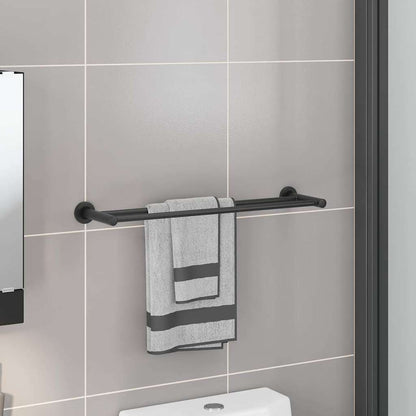 vidaXL Towel Rack Black 61 x 14.5 x 5 cm Stainless steel