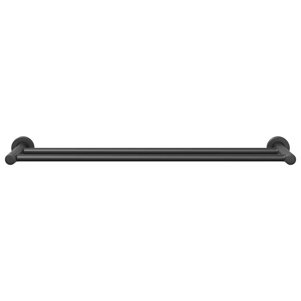 vidaXL Towel Rack Black 61 x 14.5 x 5 cm Stainless steel
