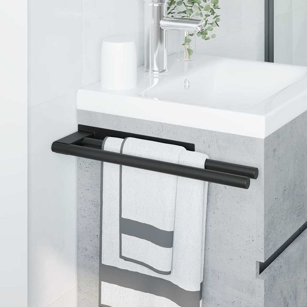 vidaXL Towel Rack Black 40 x 9 x 4 cm Stainless steel