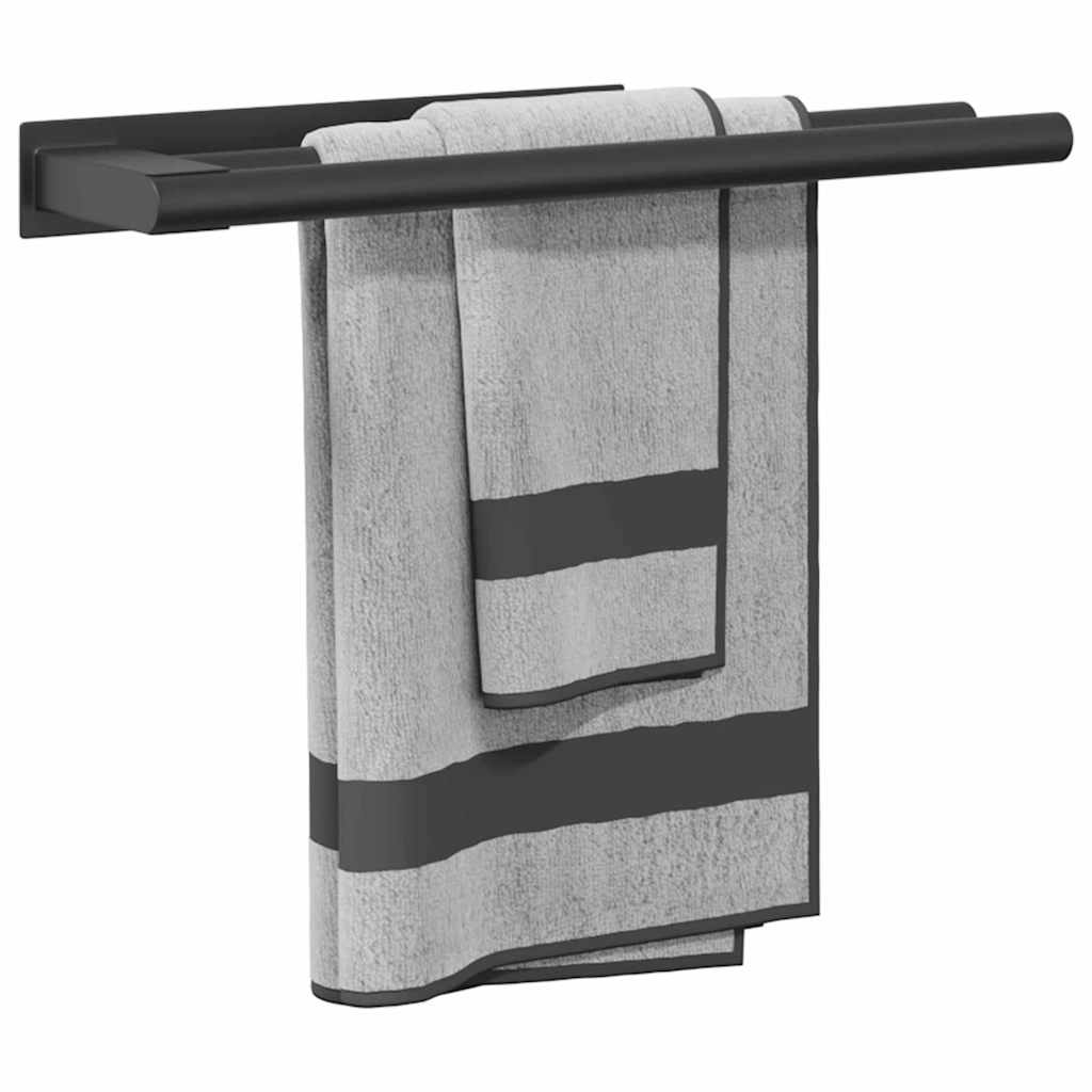 vidaXL Towel Rack Black 40 x 9 x 4 cm Stainless steel