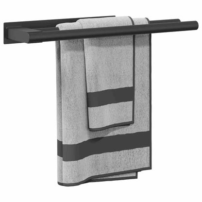 vidaXL Towel Rack Black 40 x 9 x 4 cm Stainless steel