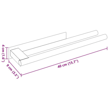 vidaXL Towel Rack Black 40 x 9 x 4 cm Stainless steel
