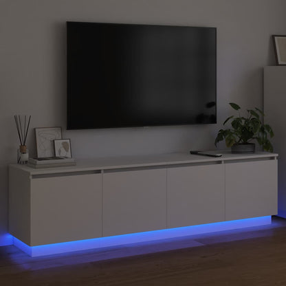 vidaXL TV Cabinet with LED White 180 x 38 x 49 cm Engineered Wood