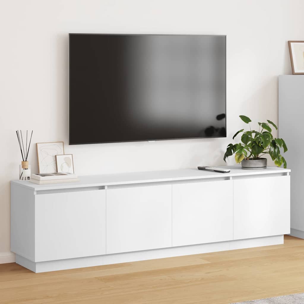vidaXL TV Cabinet with LED White 180 x 38 x 49 cm Engineered Wood