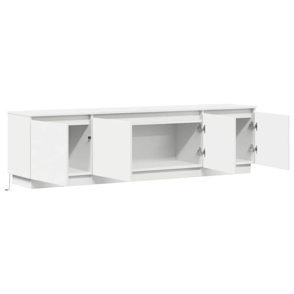 vidaXL TV Cabinet with LED White 180 x 38 x 49 cm Engineered Wood