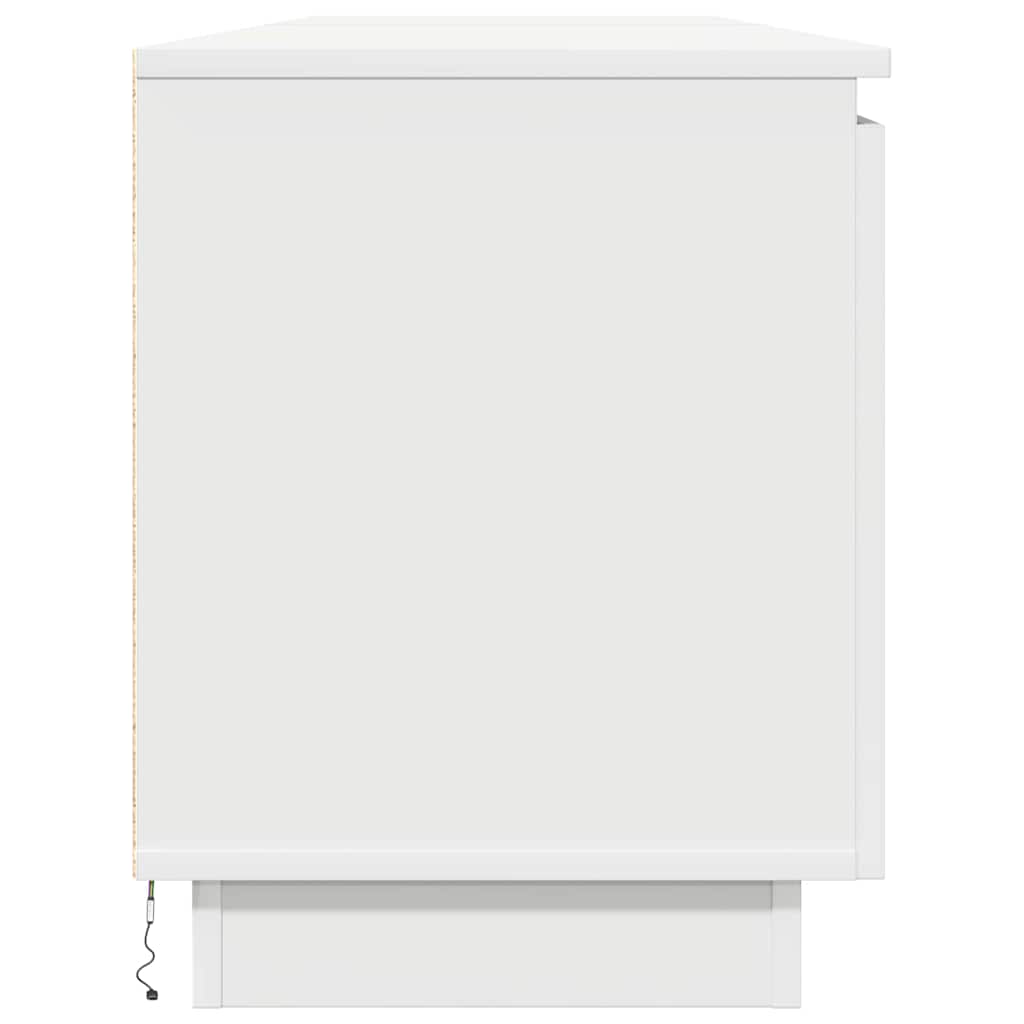 vidaXL TV Cabinet with LED White 180 x 38 x 49 cm Engineered Wood