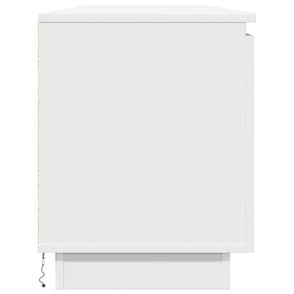 vidaXL TV Cabinet with LED White 180 x 38 x 49 cm Engineered Wood