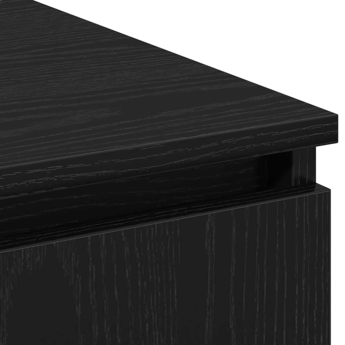 vidaXL TV Cabinet with LED Black Oak 180 x 38 x 49 cm Engineered Wood