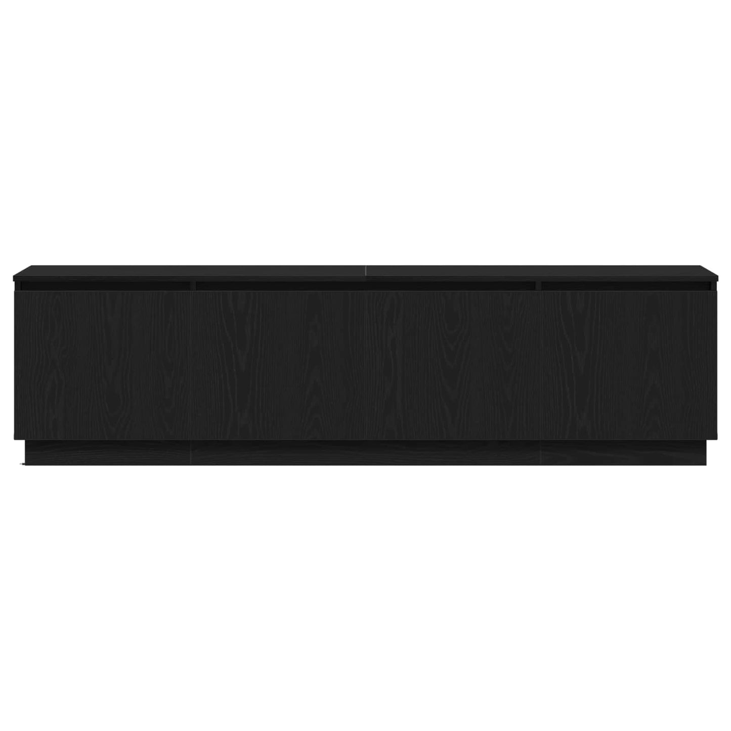 vidaXL TV Cabinet with LED Black Oak 180 x 38 x 49 cm Engineered Wood