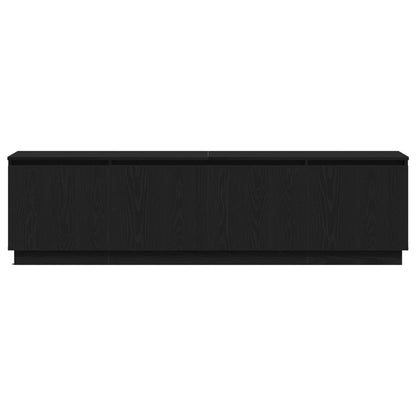 vidaXL TV Cabinet with LED Black Oak 180 x 38 x 49 cm Engineered Wood